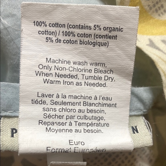 2 Pottery barn cressida medallion Blue, gray, & Yellow pillow sham covers - Picture 7 of 7